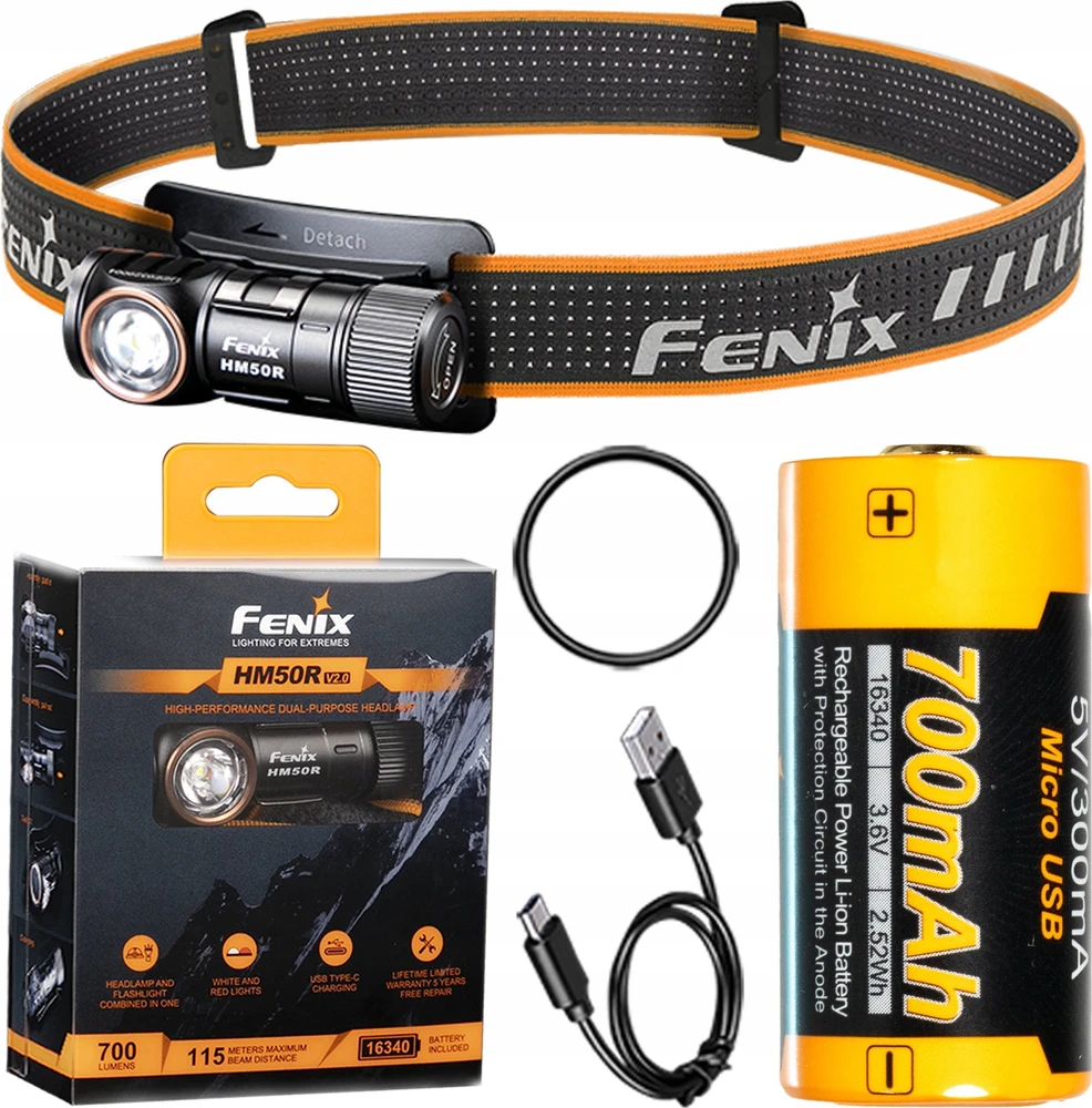 LED žibintuvėlis-galvos žibintas Fenix HM50R V2.0