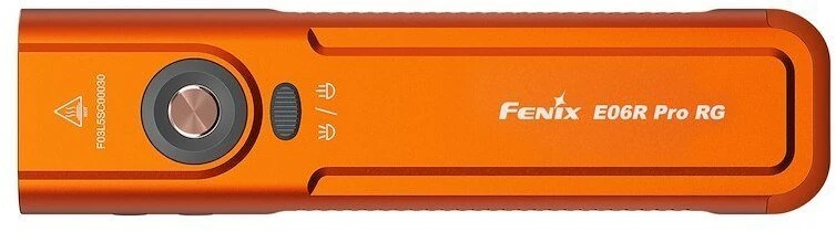 LED žibintuvėlis Fenix E06R Pro RG oranžinis