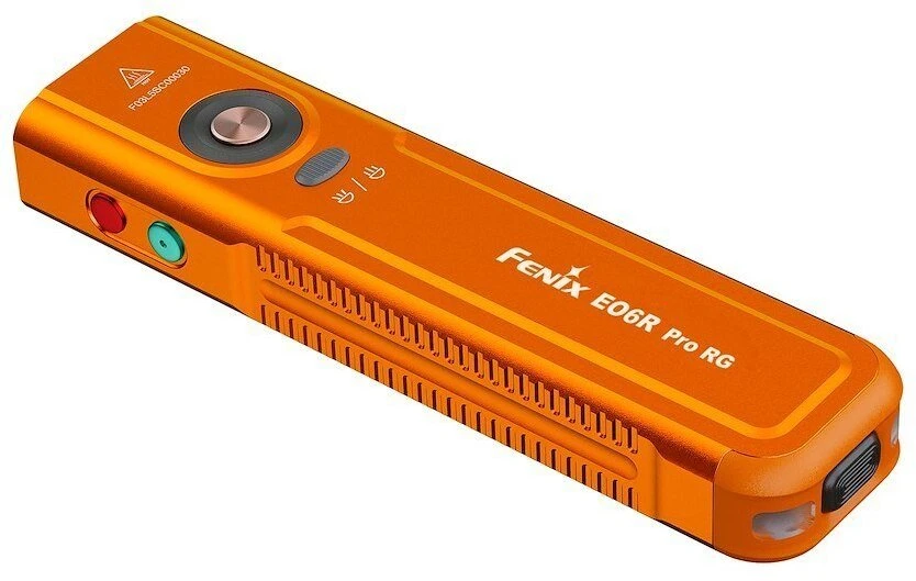 LED žibintuvėlis Fenix E06R Pro RG oranžinis