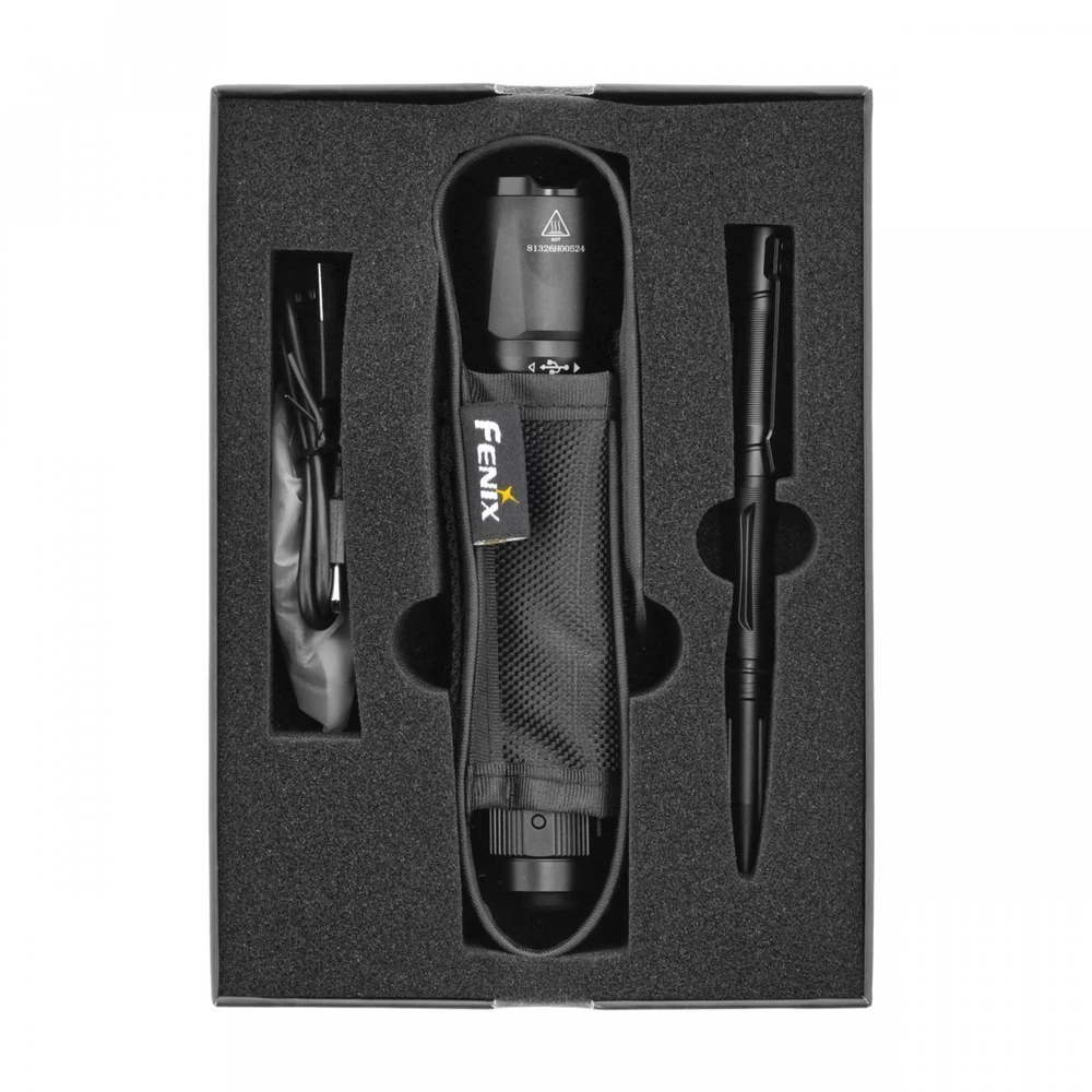 Taktinis LED žibintuvėlis Fenix TK20R V2.0 juodas su nemokamu T5 rašikliu