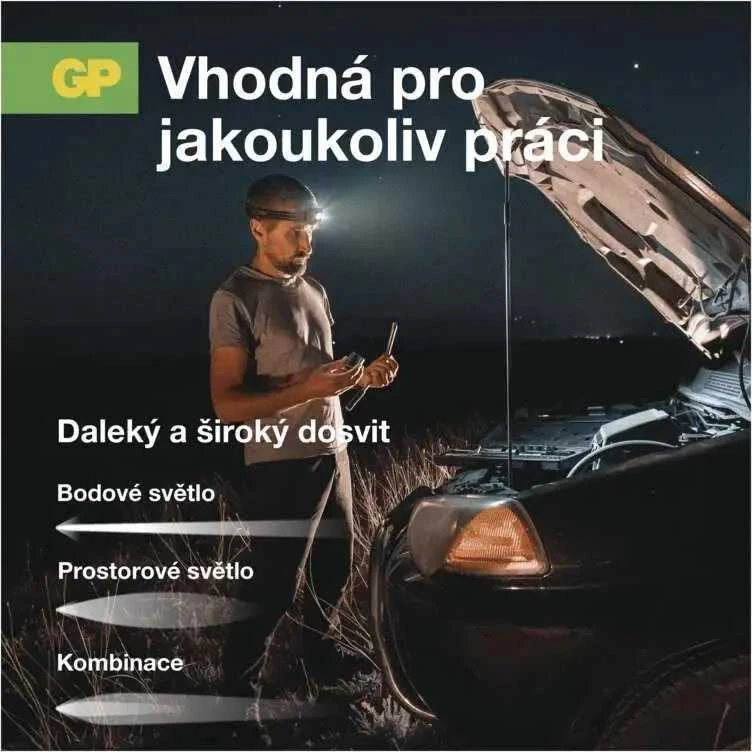 GP Baterija GP priekinis žibintas 375 liumenų CHW54 3X AAA