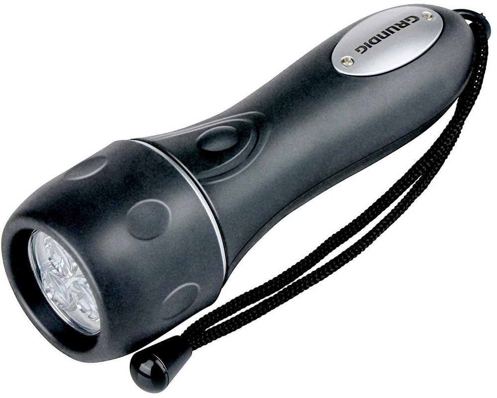 LED rankinė žibintuvėlė GRUNDIG 3 LED 16 cm, maitinama 2 AA baterijomis