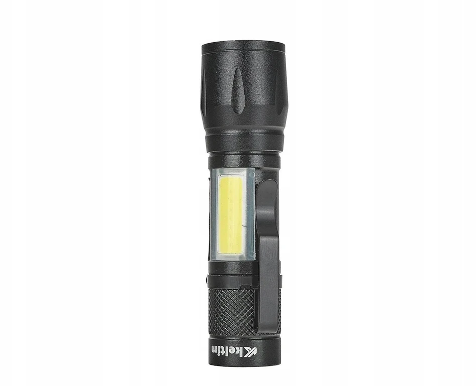 KELTIN Žibintuvėlis Mini-Tactical LED COB 10W 500mAh 500lm IPX5 – Vitrina (12/96)