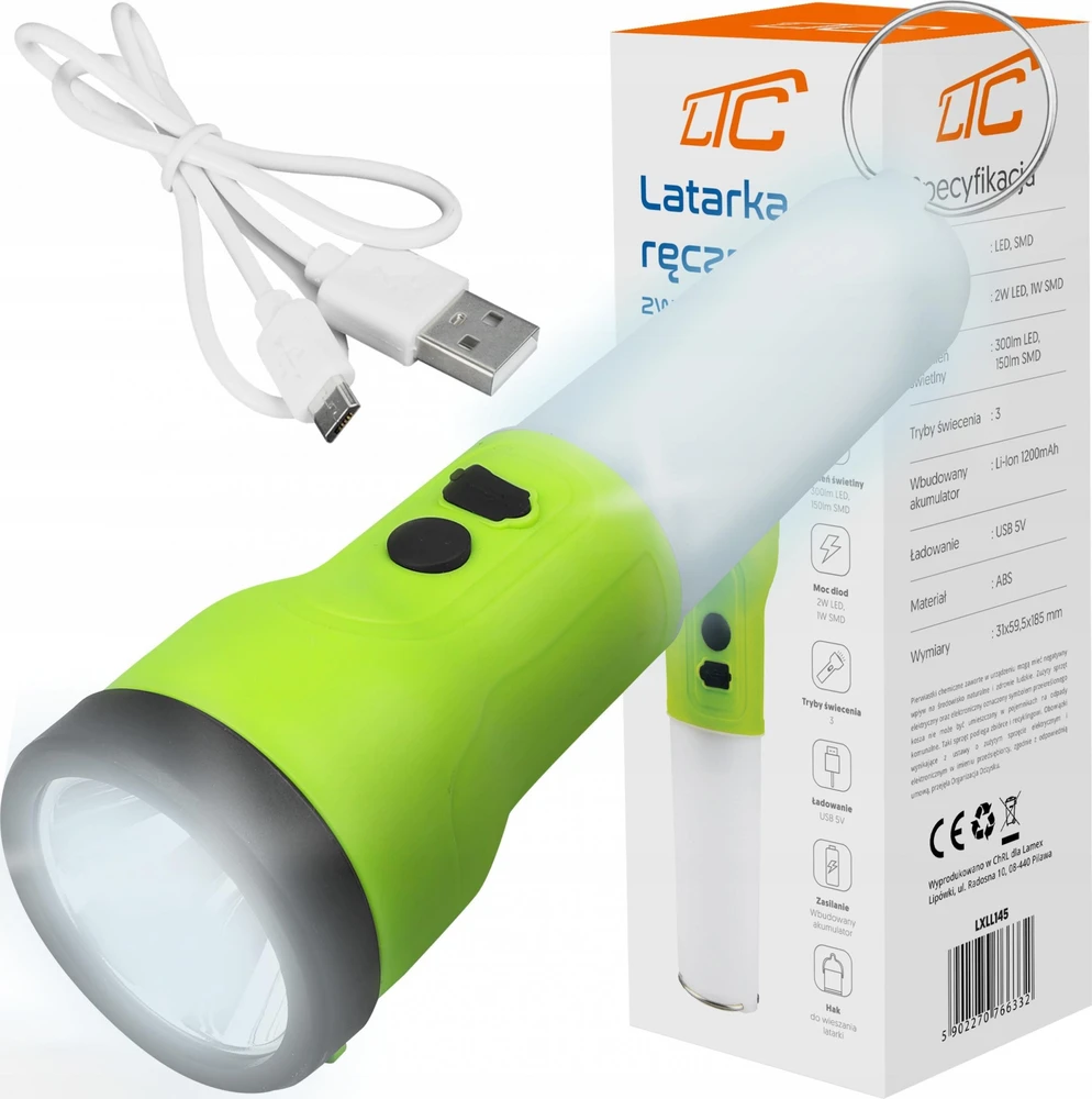 Ltc Ll145 Led ir Smd darbo žibintuvėlis, 300/150 lm, 1200 Mah, Usb