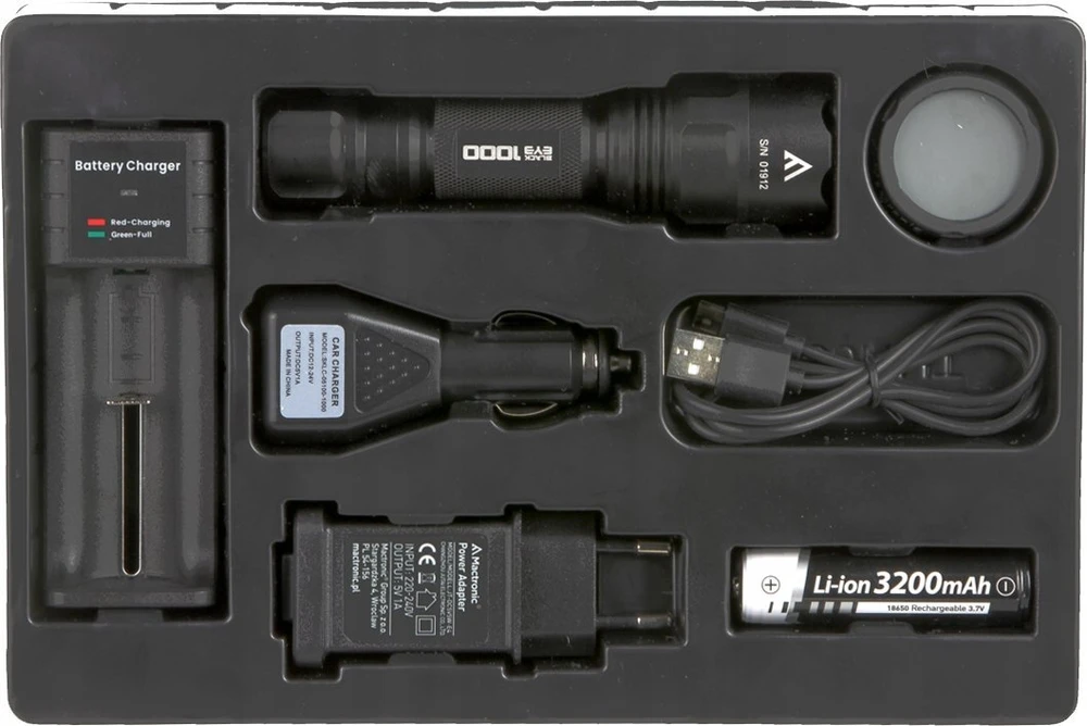 Mactronic 1000lm įkraunamas žibintuvėlis Juodas Eye 1000 THH0049