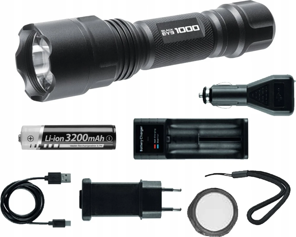 Mactronic 1000lm įkraunamas žibintuvėlis Juodas Eye 1000 THH0049