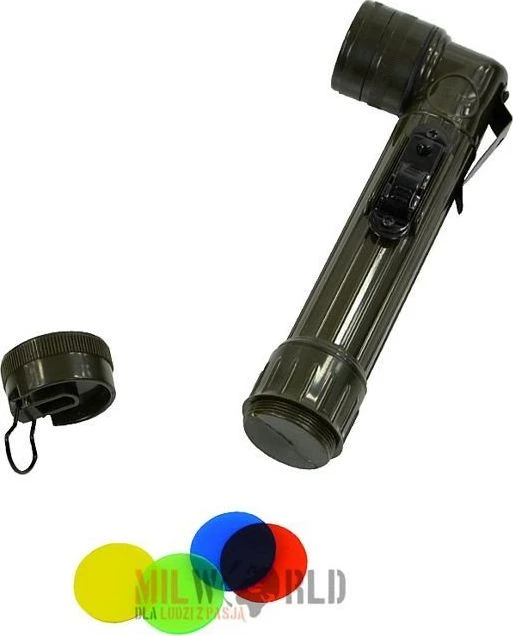 Žibintuvėlis Mil-Tec Mil-Tec Žibintuvėlis Kątowa Mała 16cm LED Olive universalus
