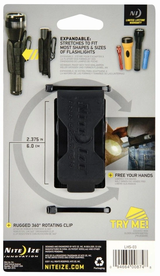 Žibintuvėlis Nite Ize Dėklas na latarkę Lite Holster elastyczny juoda (LHS-03)