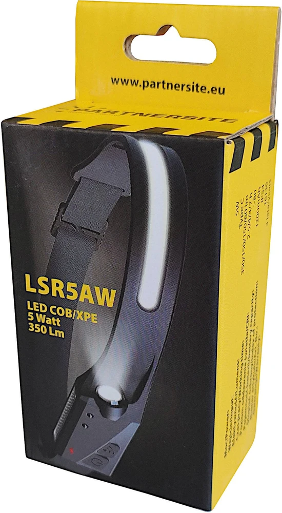 Žibintuvėlis Partnersite Akumulatorowa latarka czołowa LSR5AW 5W LED SMD su ładowaniem na wejście USB 16136