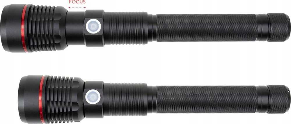 PNI Adventure F450 aliumininis žibintuvėlis su fokusavimo ir BOOST funkcija, 20 W LED, 1500 lm iki 450 m, išorinė baterija su USB išvestimi, micro USB įkrovimas, 4400 mAh baterija komplekte, veikia 10 valandų nepertraukiamai