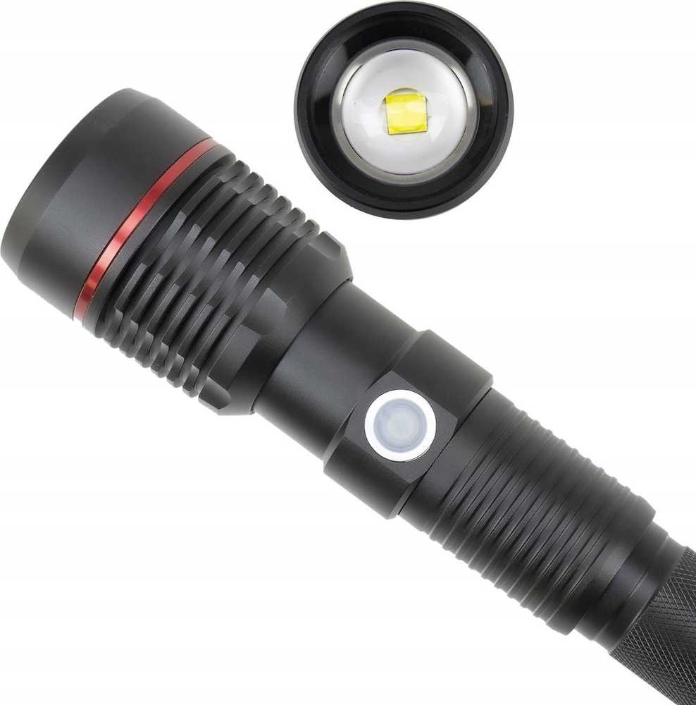 PNI Adventure F450 aliumininis žibintuvėlis su fokusavimo ir BOOST funkcija, 20 W LED, 1500 lm iki 450 m, išorinė baterija su USB išvestimi, micro USB įkrovimas, 4400 mAh baterija komplekte, veikia 10 valandų nepertraukiamai