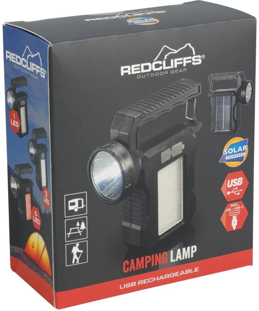 Redcliffs Kempingo lempa su USB ir saulės įkrovimu