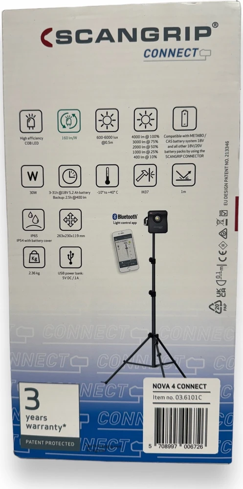 Darbo lempa Scangrip NOVA 4 CONNECT, 4000lm, IP65