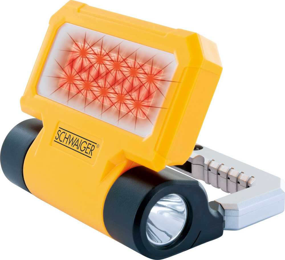 Žibintuvėlis Schwaiger Schwaiger LED Arbeitsleuchte mit Taschenlampe 300Lm sch./gel