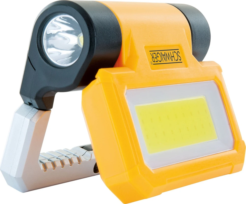 Žibintuvėlis Schwaiger Schwaiger LED Arbeitsleuchte mit Taschenlampe 300Lm sch./gel