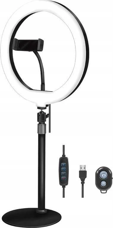 Dėklas Žiedinė lempa LogiLink Tripod for ring light for smartfon su pultu DM 25cm