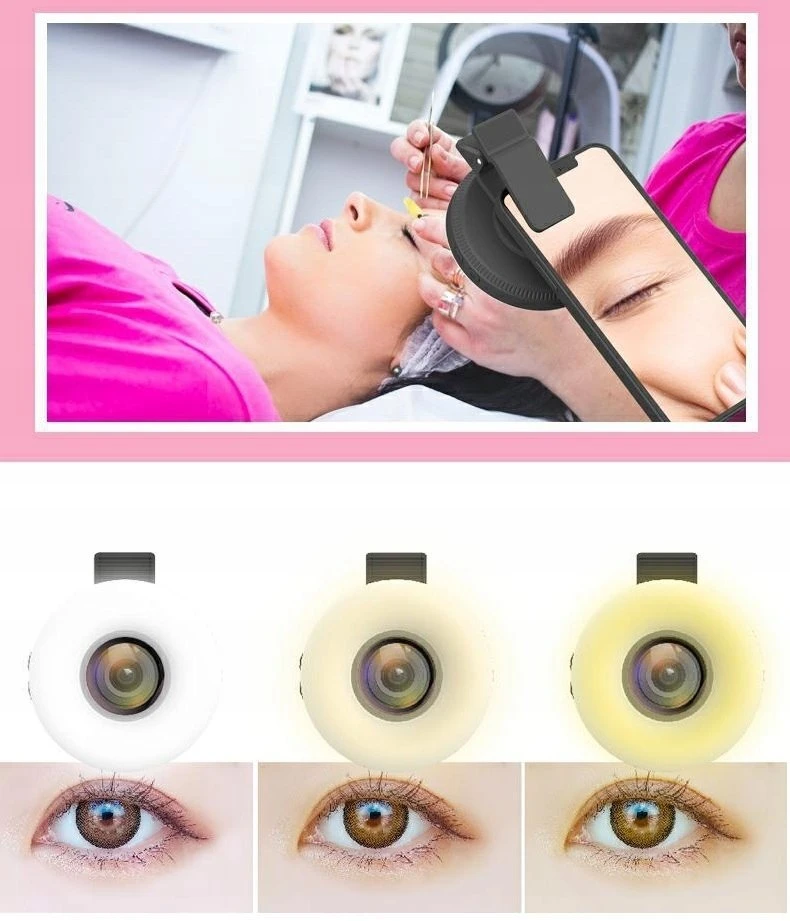 MichaelMarinelli LED žiedinis žibintuvėlis + 15x makro objektyvas + išmaniojo telefono laikiklis / C125 / juodas