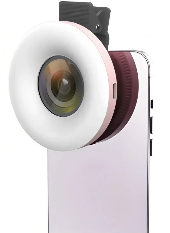 MichaelMarinelli LED žiedinis žibintuvėlis + 15x makro objektyvas + išmaniojo telefono laikiklis / C125 / juodas