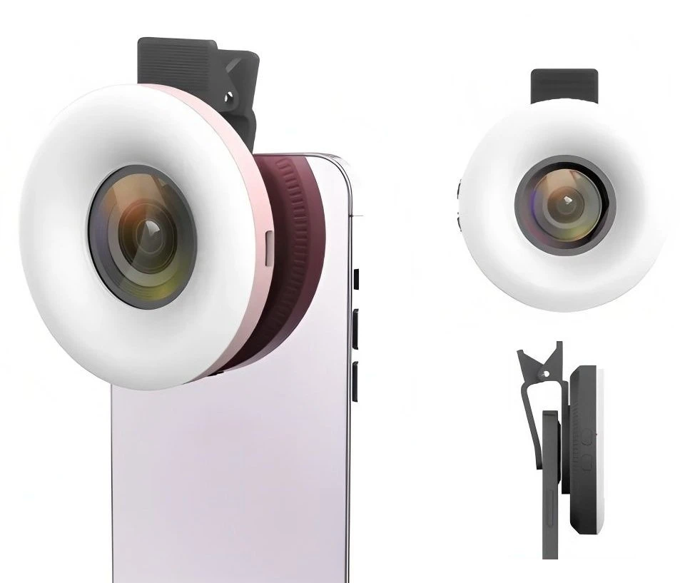 MichaelMarinelli LED žiedinis žibintuvėlis + 15x makro objektyvas + išmaniojo telefono laikiklis / C125 / juodas