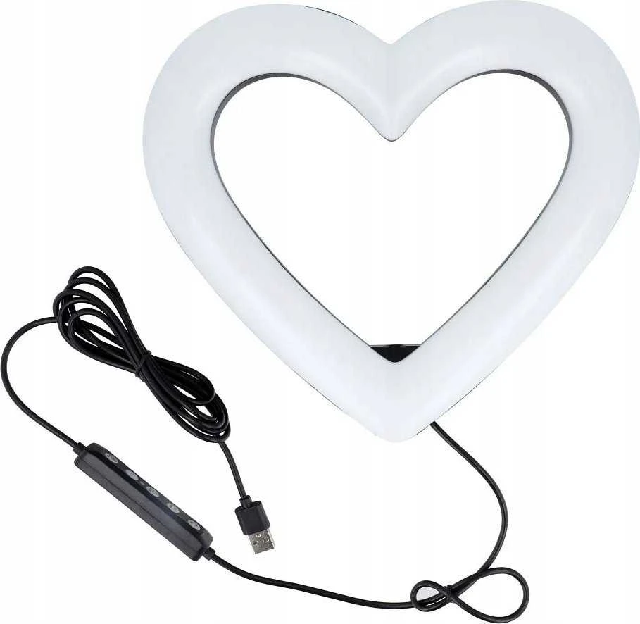 OEM LED Ring Stream RGB lempa 10" su laikikliu mobiliam HEART + trikojui JM26-10 juodas
