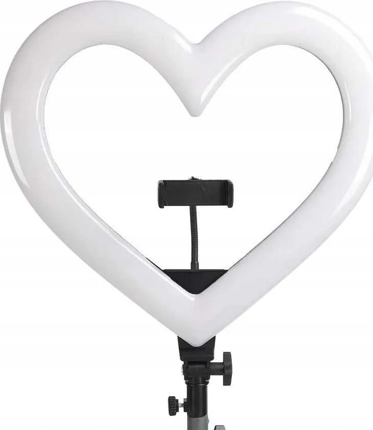 OEM LED Ring Stream RGB lempa 10" su laikikliu mobiliam HEART + trikojui JM26-10 juodas