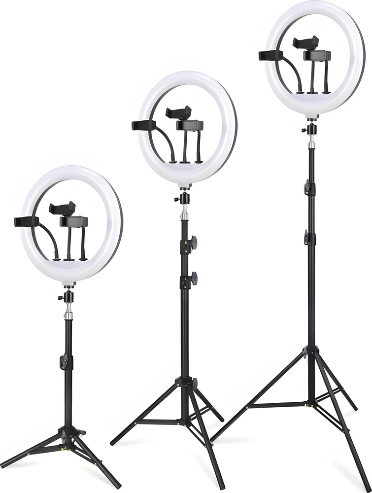 Retoo RTO Žiedinė lempa led selfie ring statyw pilot + telefono laikiklis 210cm