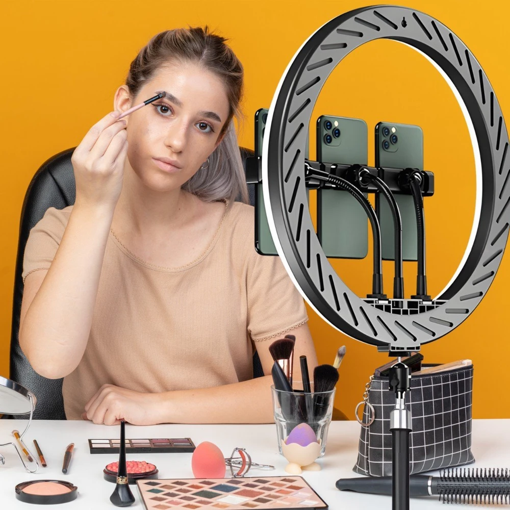 Retoo RTO Žiedinė lempa led selfie ring statyw pilot + telefono laikiklis 210cm