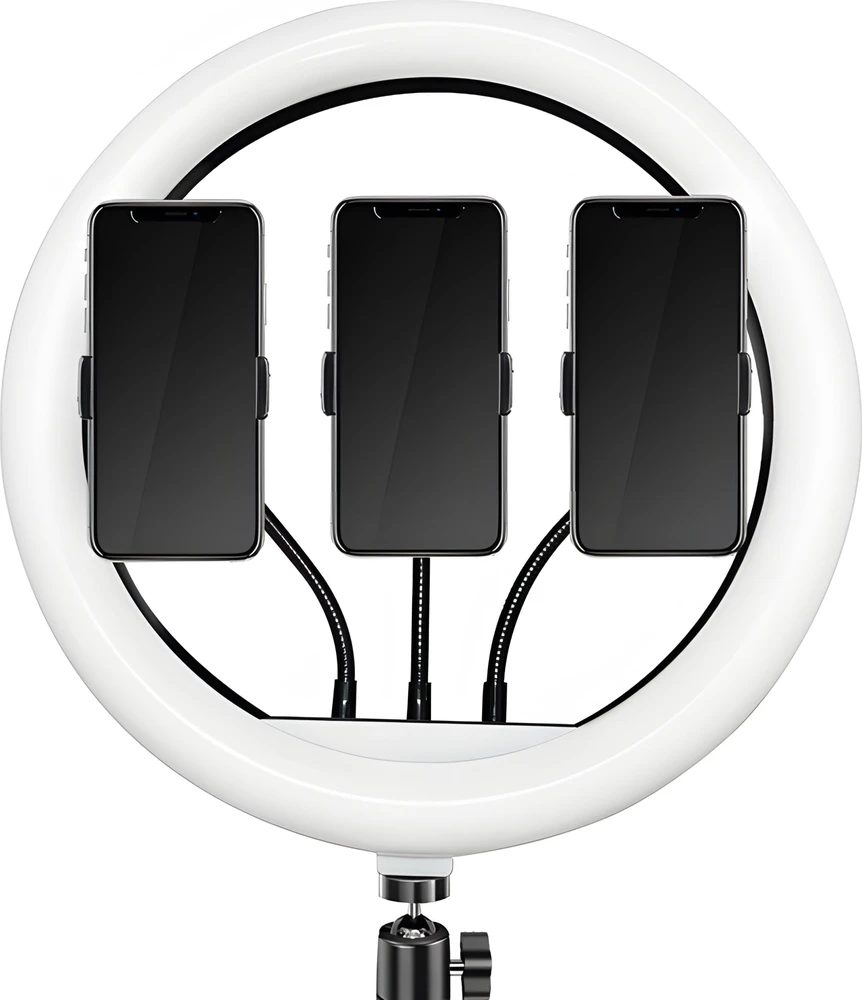 Retoo RTO Žiedinė lempa led selfie ring statyw pilot + telefono laikiklis 210cm