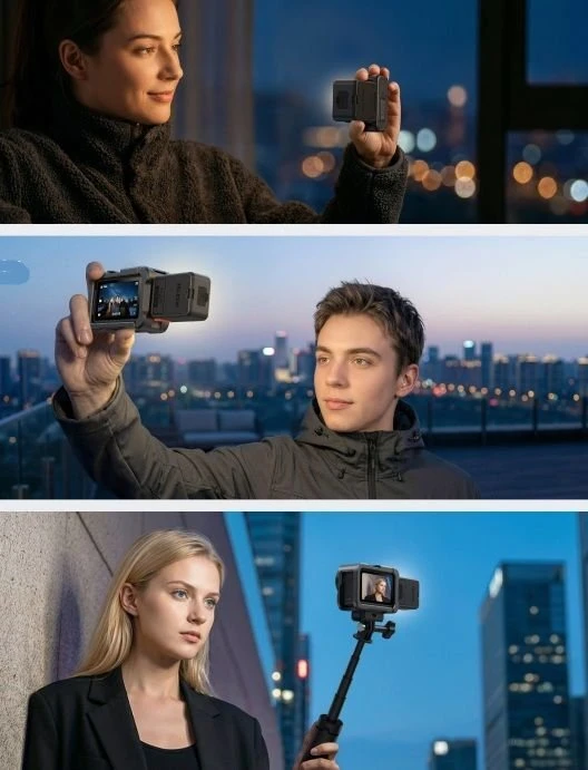 Žiedinė lemputė Telesin LED lempa 25 magnetas 1.5w 3000k-6000k USB-C, skirta DJI Osmo Nano Osmo Action 6 / S5-bgd-17-tdj
