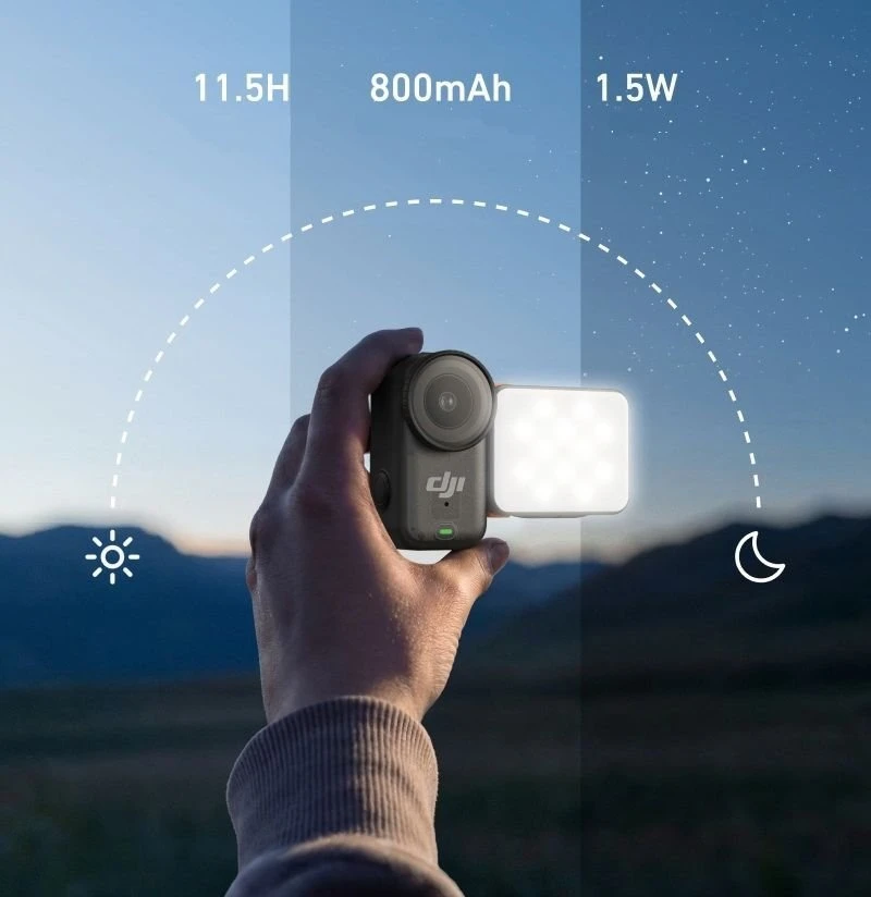 Žiedinė lemputė Telesin LED lempa 25 magnetas 1.5w 3000k-6000k USB-C, skirta DJI Osmo Nano Osmo Action 6 / S5-bgd-17-tdj