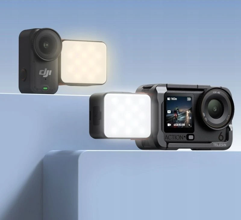 Žiedinė lemputė Telesin LED lempa 25 magnetas 1.5w 3000k-6000k USB-C, skirta DJI Osmo Nano Osmo Action 6 / S5-bgd-17-tdj