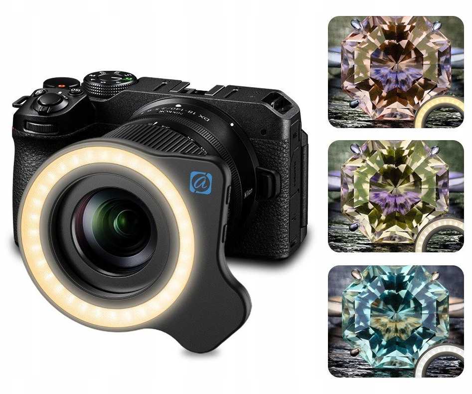 Žiedinė lempa Apexel Žiedinė LED makro lempa telefonui fotoaparatui 37 / 52 mm / Apl-fl26