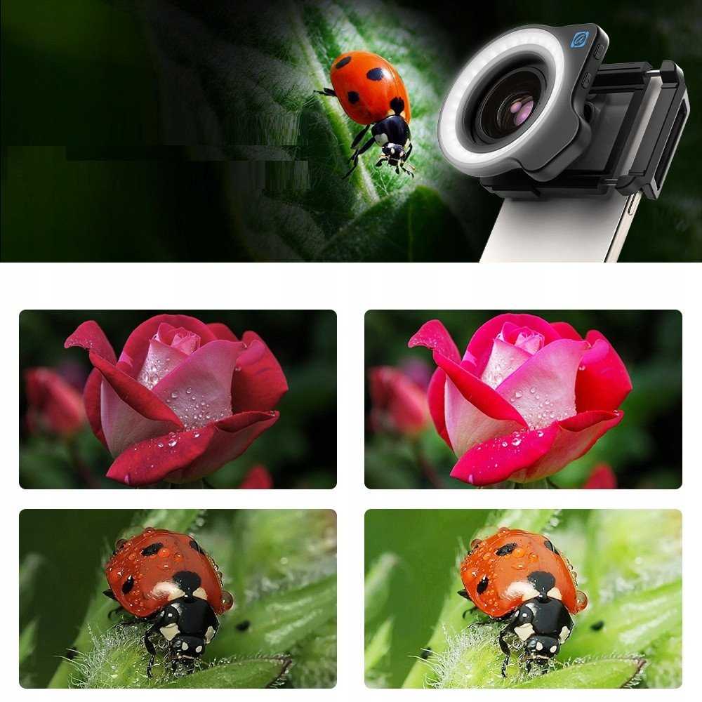 Žiedinė lempa Apexel Žiedinė LED makro lempa telefonui fotoaparatui 37 / 52 mm / Apl-fl26