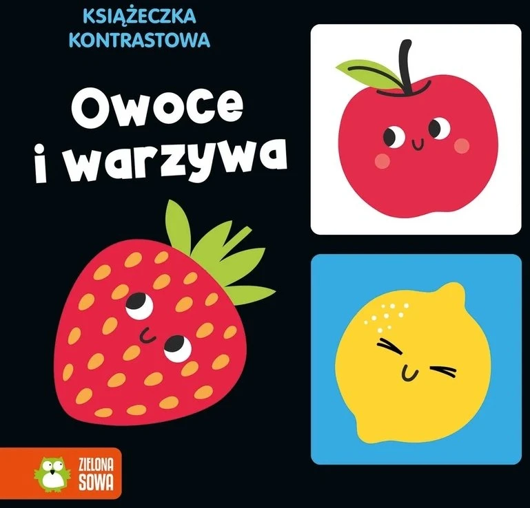 Zielona Sowa ŽALI VAISIAI Kontrastų knyga Vaisiai ir daržovės 82932