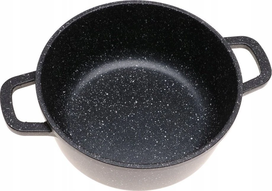 Marmurinis puodas su dangteliu, juodas, mažas, 1,3 l, 16 cm, ZILNER dujų indukcija