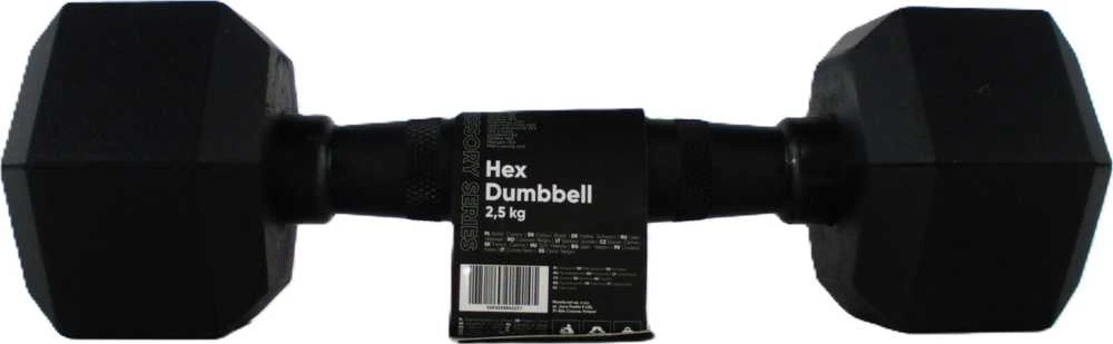 Zipro gumuotas šešiakampis hantelis 1 x 2,5kg