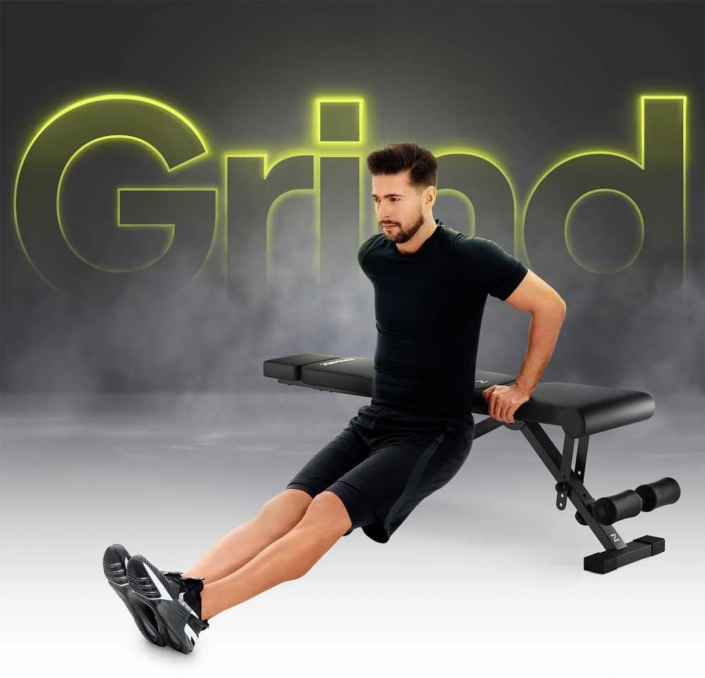 Zipro Sulankstomas treniruočių suoliukas „Grind“, juodas
