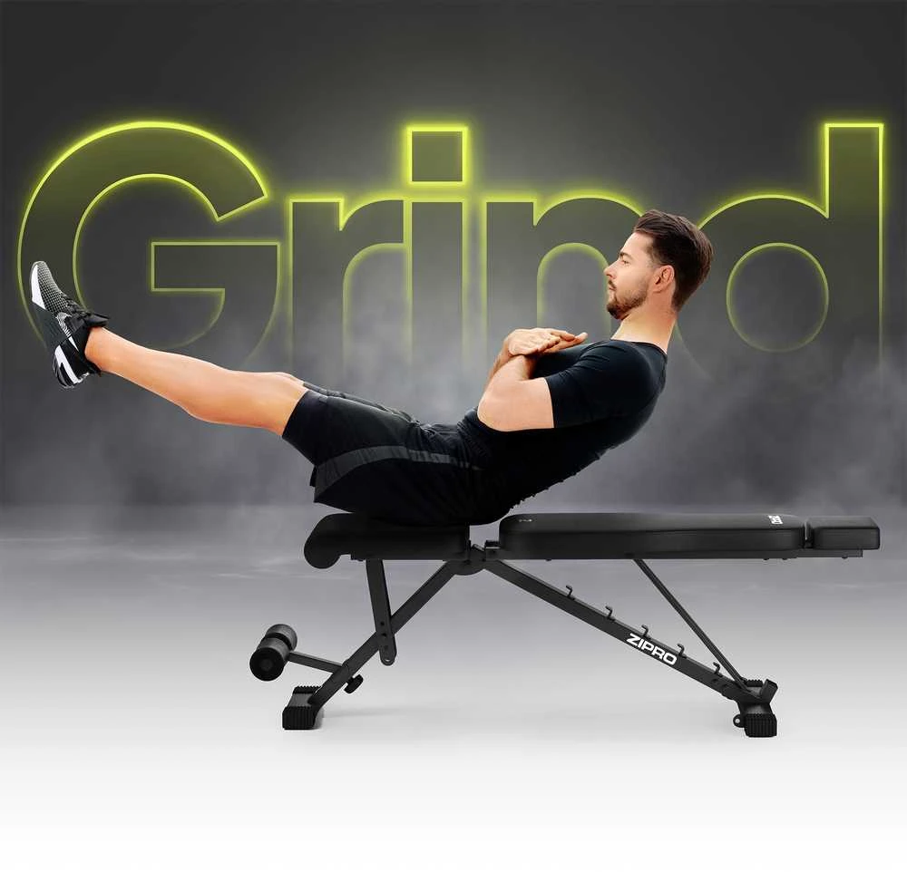 Zipro Sulankstomas treniruočių suoliukas „Grind“, juodas