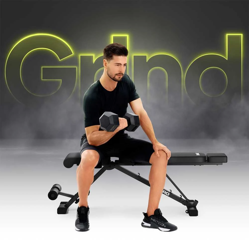 Zipro Sulankstomas treniruočių suoliukas „Grind“, juodas