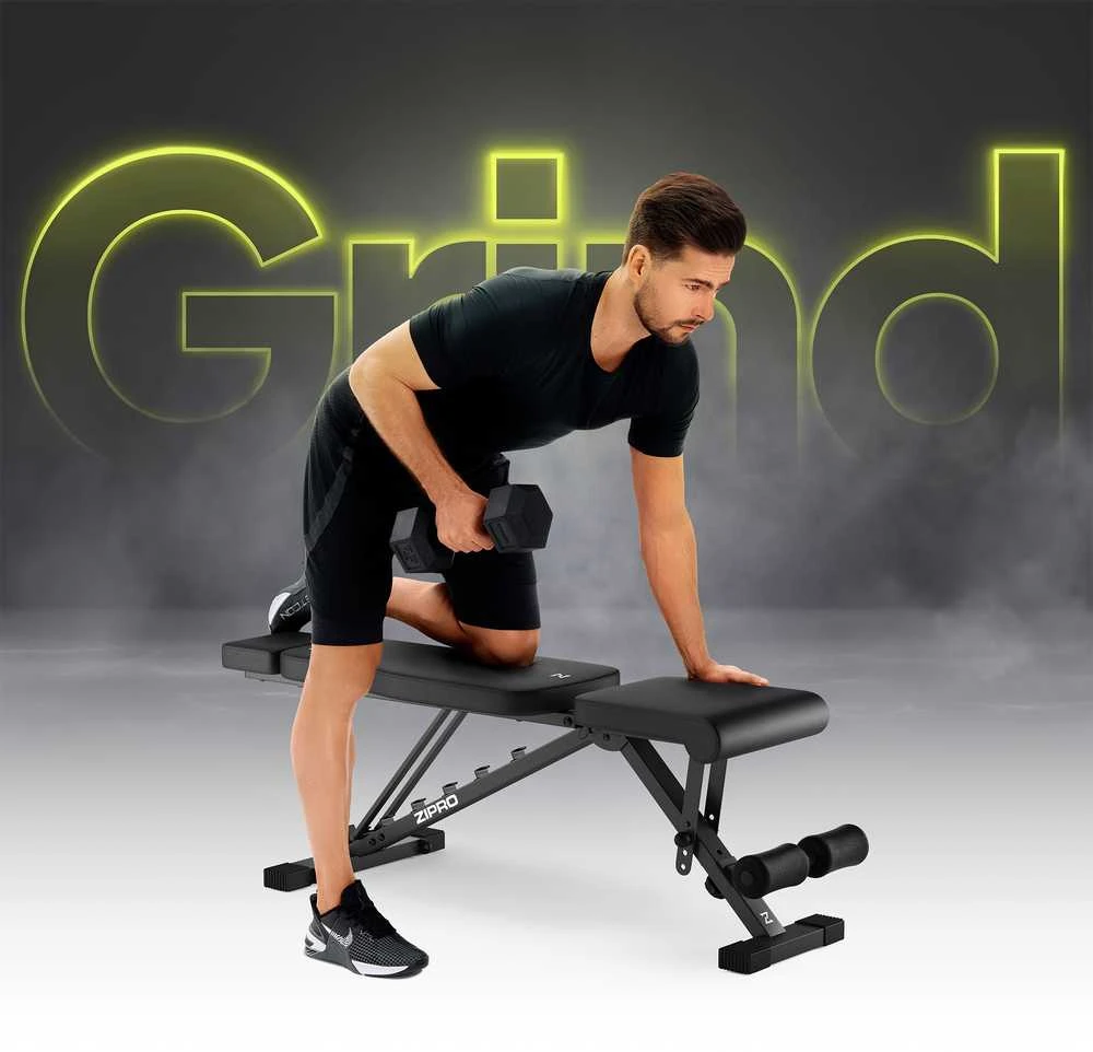 Zipro Sulankstomas treniruočių suoliukas „Grind“, juodas
