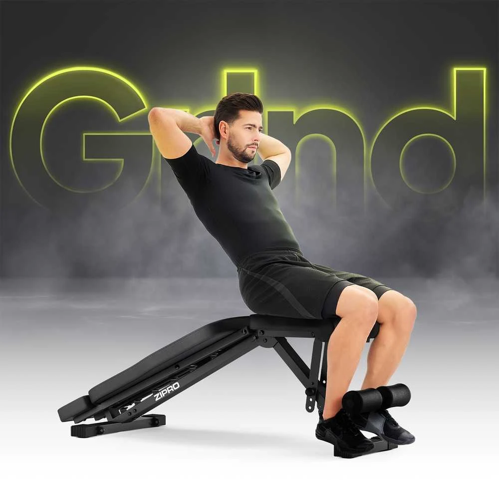 Zipro Sulankstomas treniruočių suoliukas „Grind“, juodas
