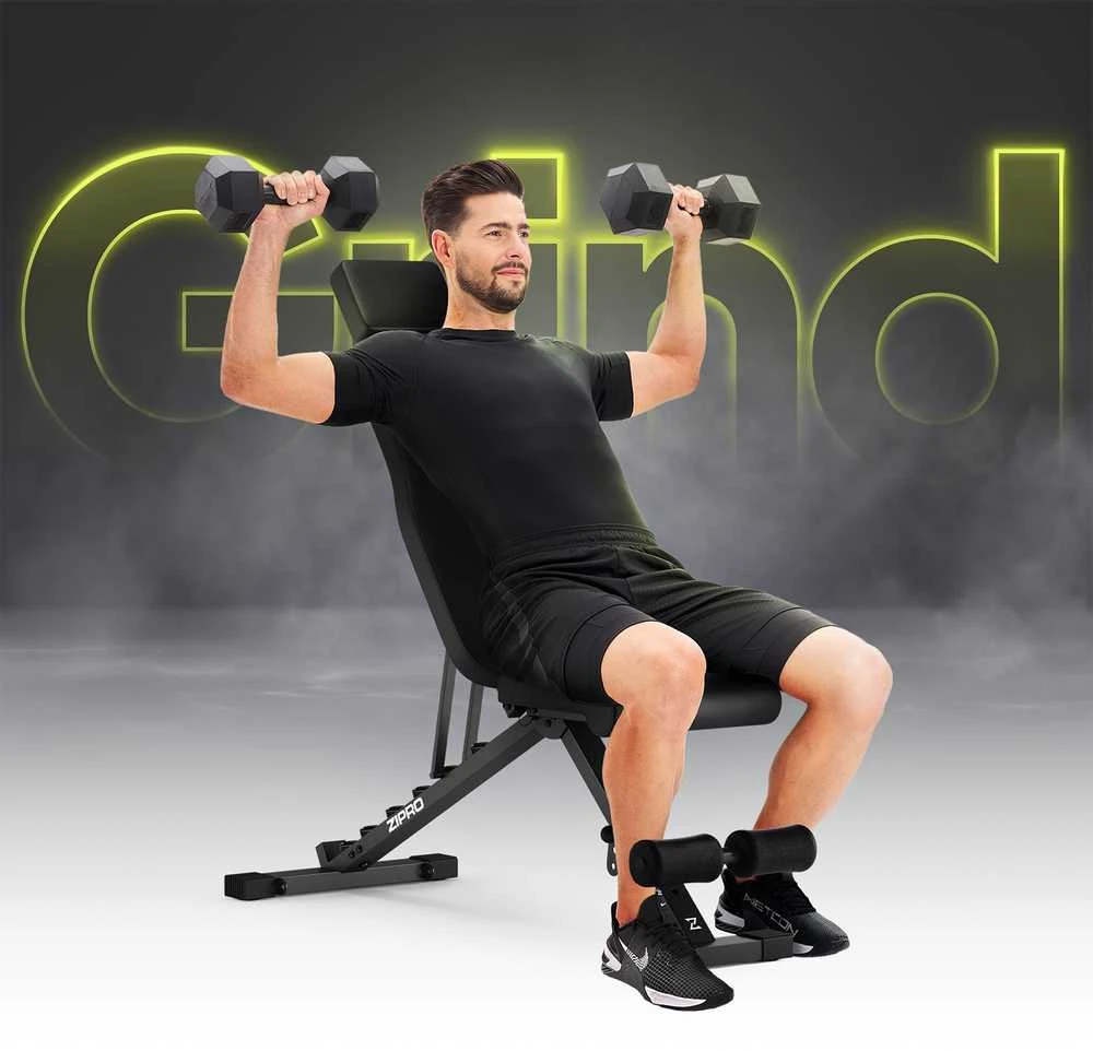 Zipro Sulankstomas treniruočių suoliukas „Grind“, juodas
