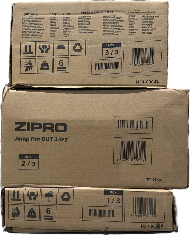 Zipro Jump Pro OUT batutas su išoriniu tinklu, 435cm