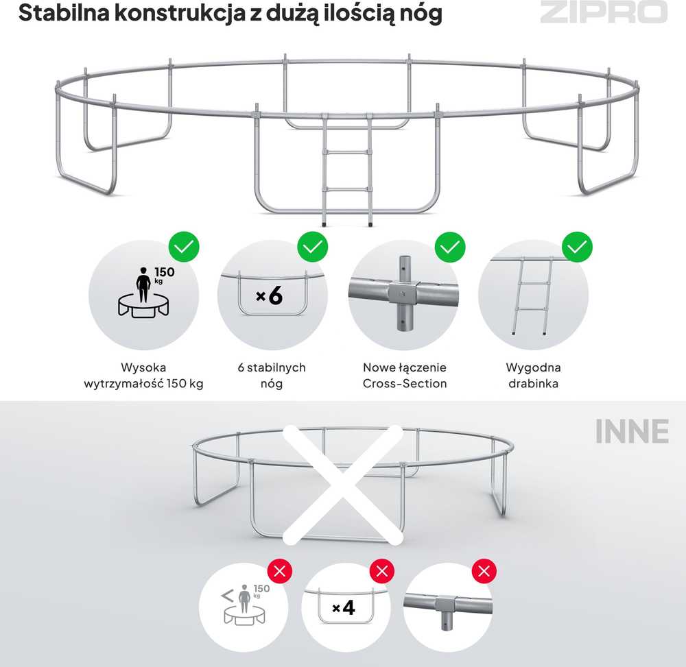 Zipro Pro OUT batutas su išoriniu tinklu 496 cm