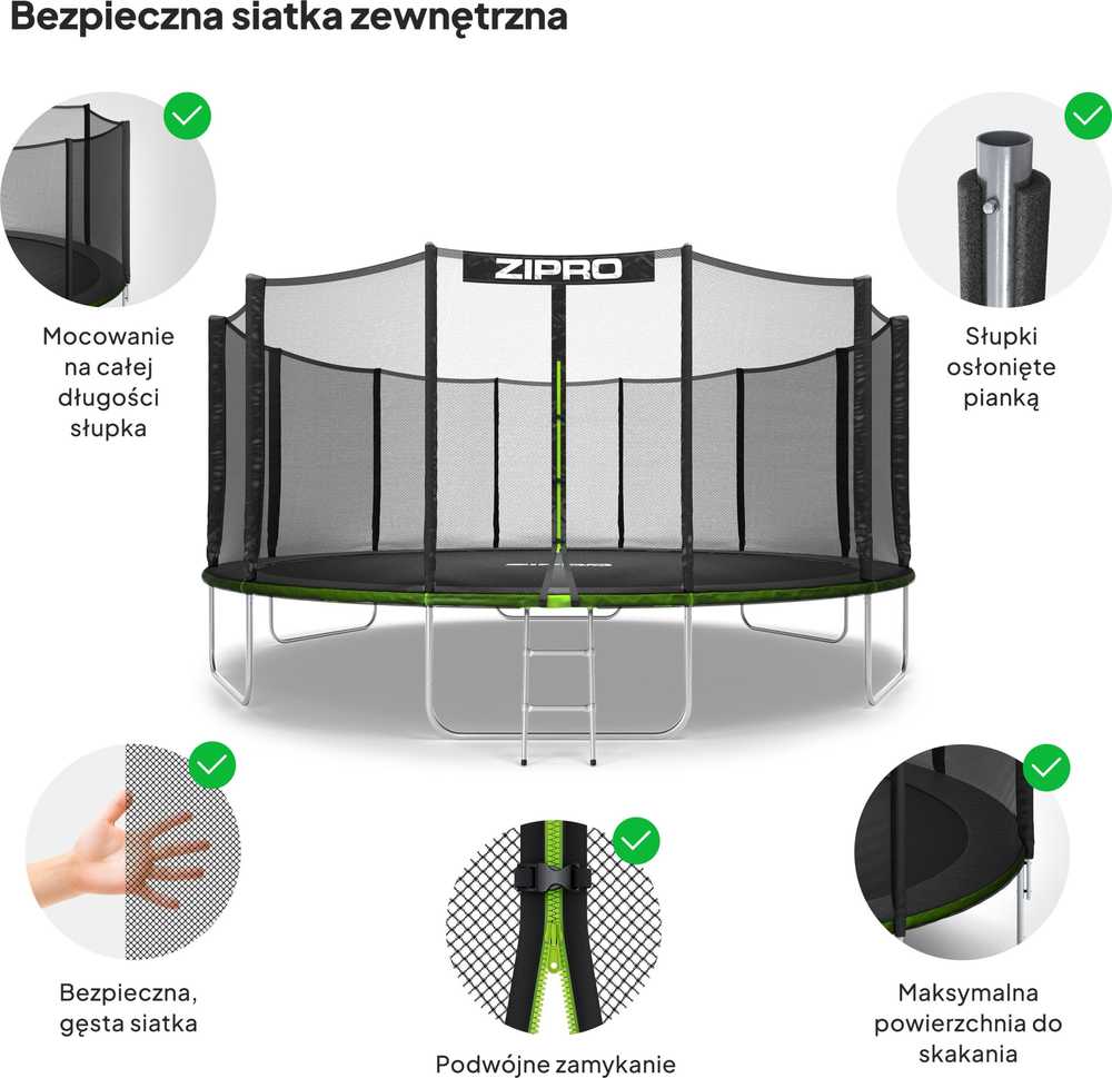 Zipro Pro OUT batutas su išoriniu tinklu 496 cm