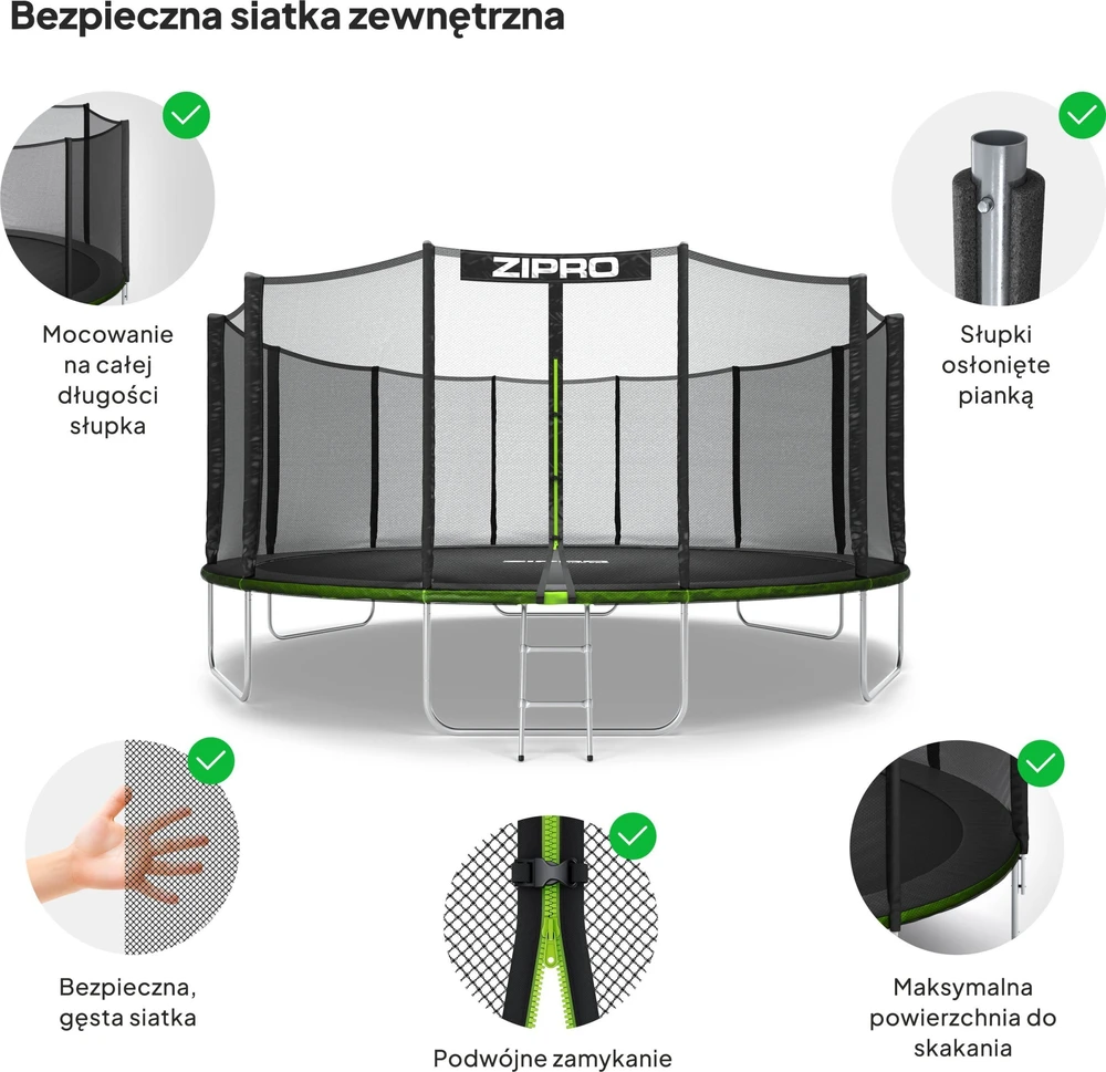 Zipro Pro OUT batutas su išoriniu tinklu 496 cm