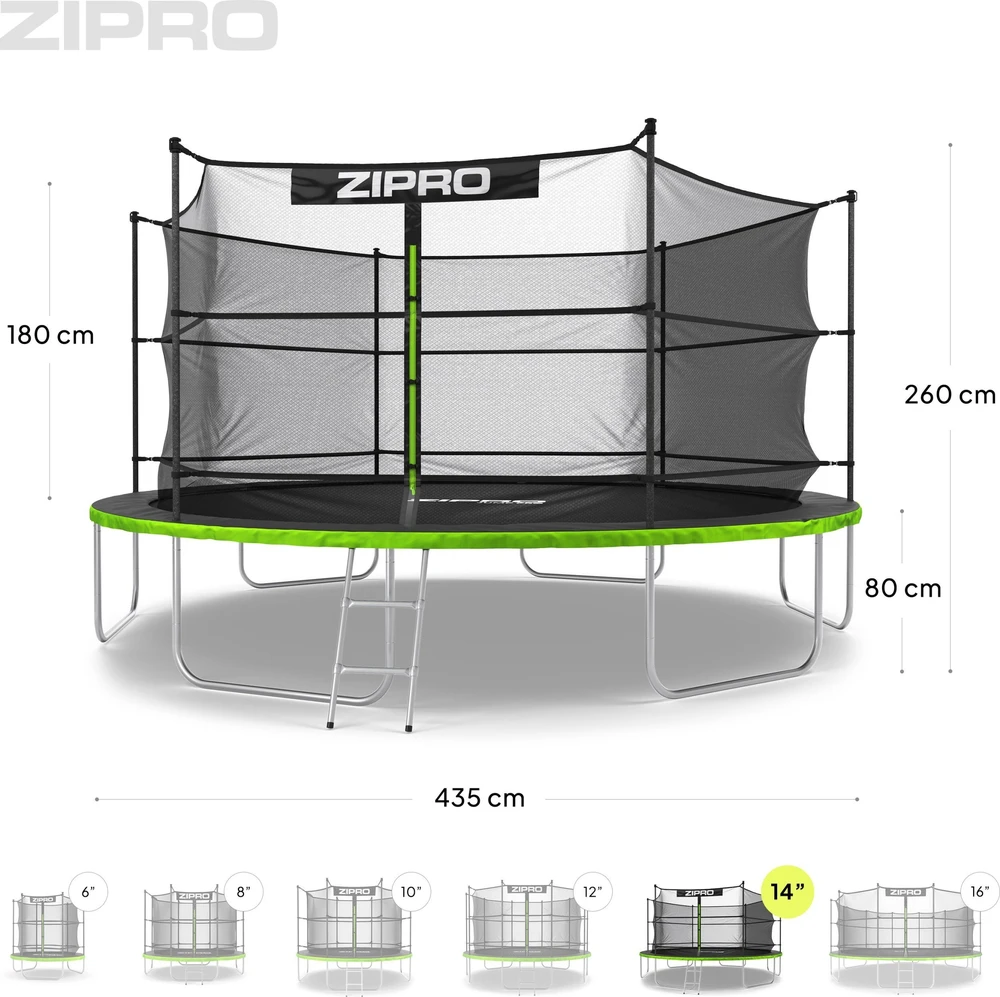 Zipro JumpPro IN Batutas su vidiniu tinklu, 435cm