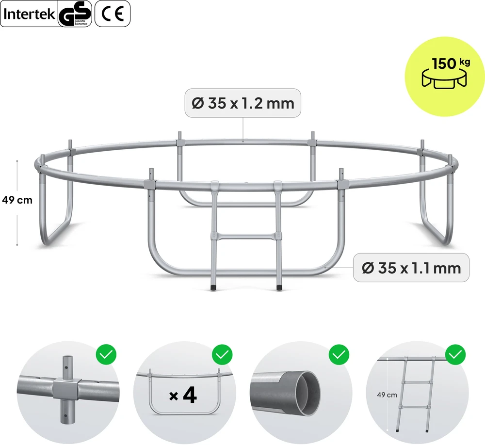 Zipro JumpPro IN Batutas su vidiniu tinklu, 252cm