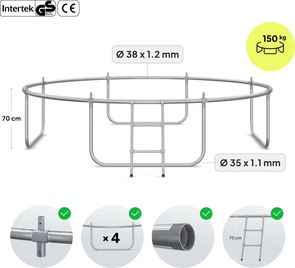 Zipro JumpPro Premium Batutas su vidiniu tinklu, 312cm