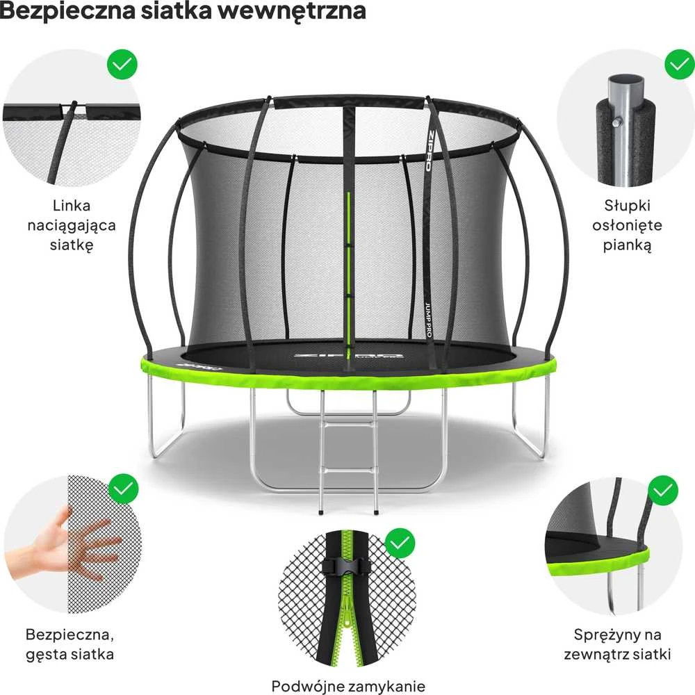 Zipro JumpPro batuto saugos komponentų apžvalga